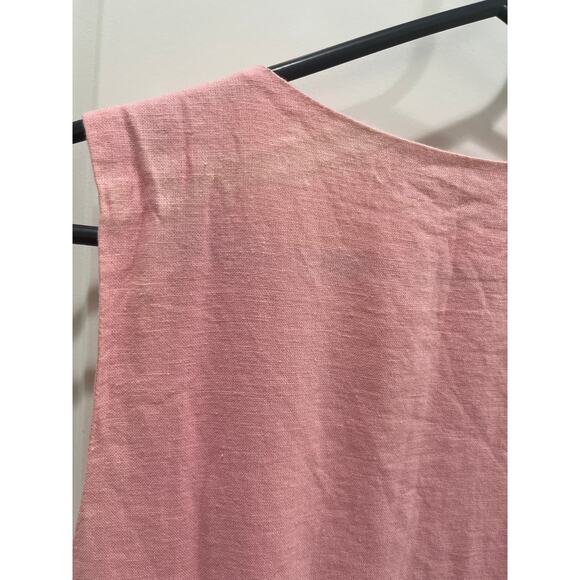Abercrombie & Fitch Pink Cropped Tie Front Linen Top M - Picture 5 of 6